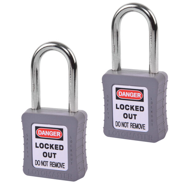 Safety Lockout Padlocks 2 Keyed Alike 38mm Grey