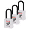 De-Electric Lockout Padlocks 3 Keyed Alike 38mm White