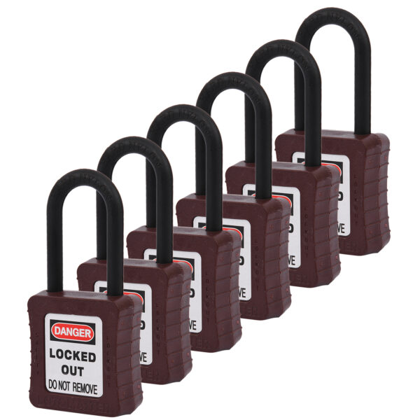 De-Electric Lockout Padlocks 6 Master Keyed 38mm Brown