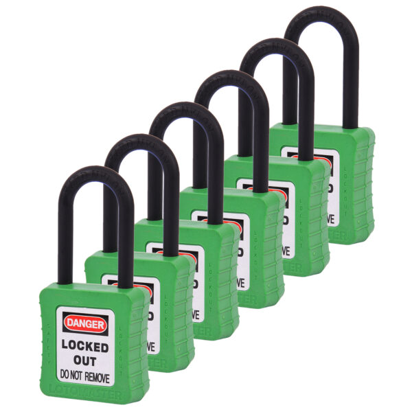 De-Electric Lockout Padlocks 6 Master Keyed 38mm Green